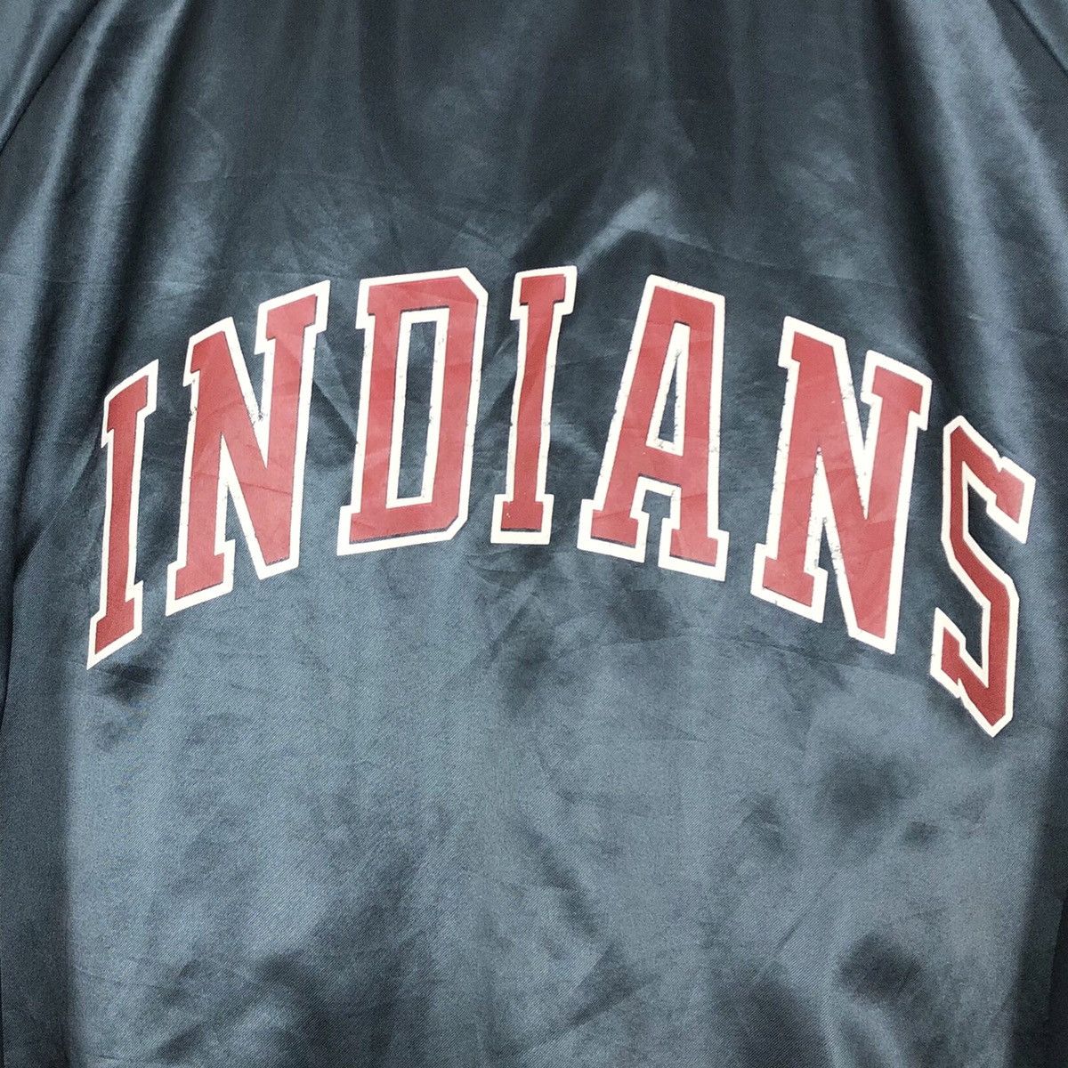 Chalk Line - Vintage 90s MLB Cleveland Indians Nylon Varsity Jacket - 14