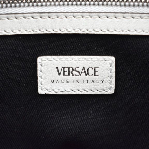 Versace White Leather Medusa Logo Hobo Bag - 8