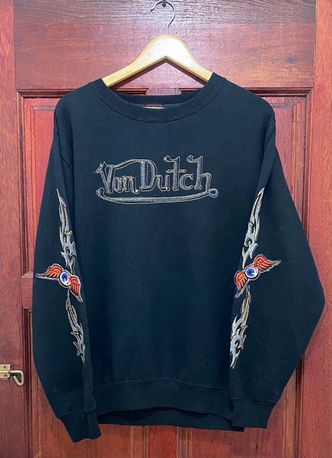 Vintage Von Dutch Embroidery Logo Rare Design Sweatshirt - 1