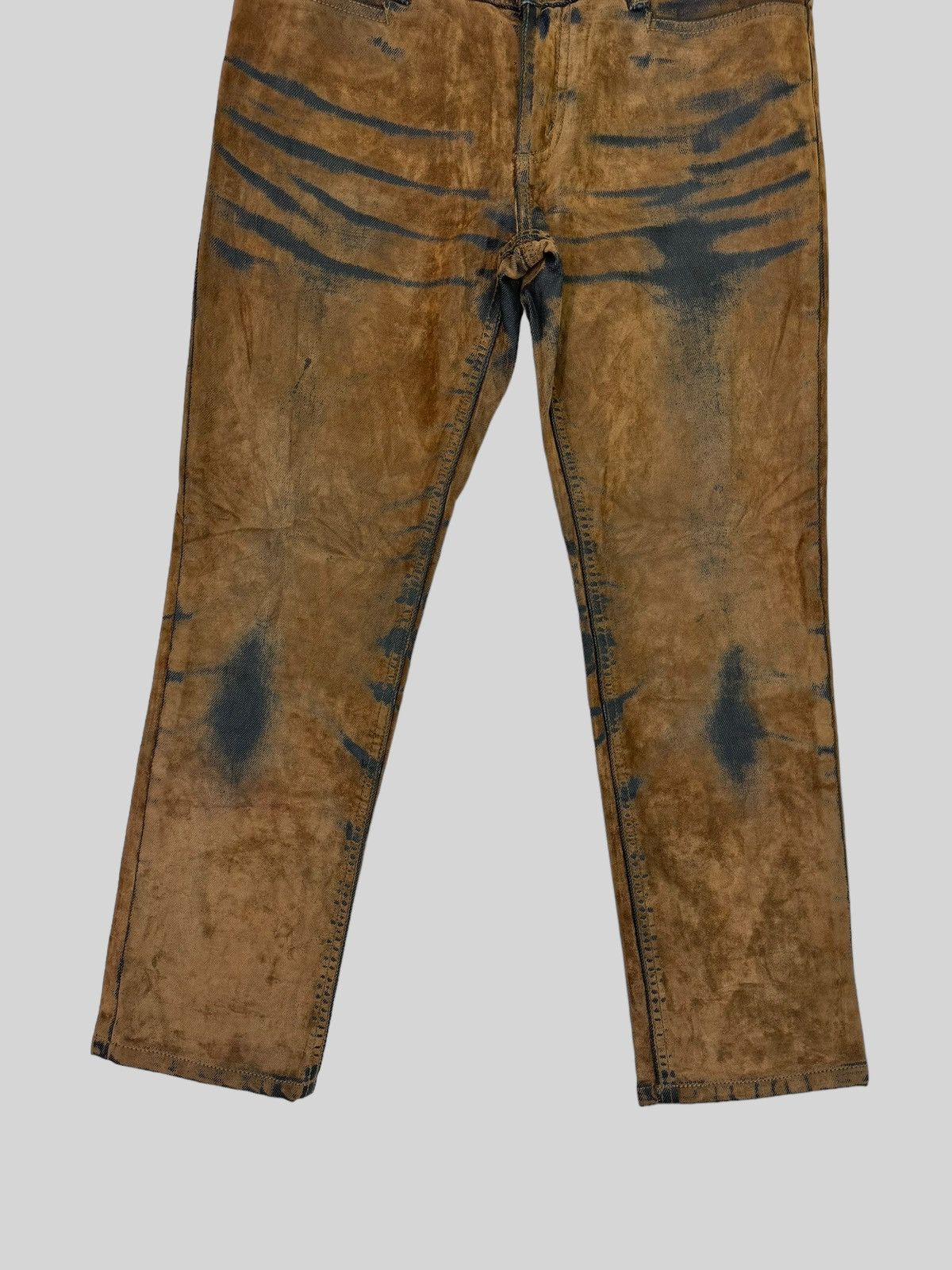 VINTAGE E.BLUE RAINBOW CLAW MARKS BROWN DISTRESSED JEAN - 6