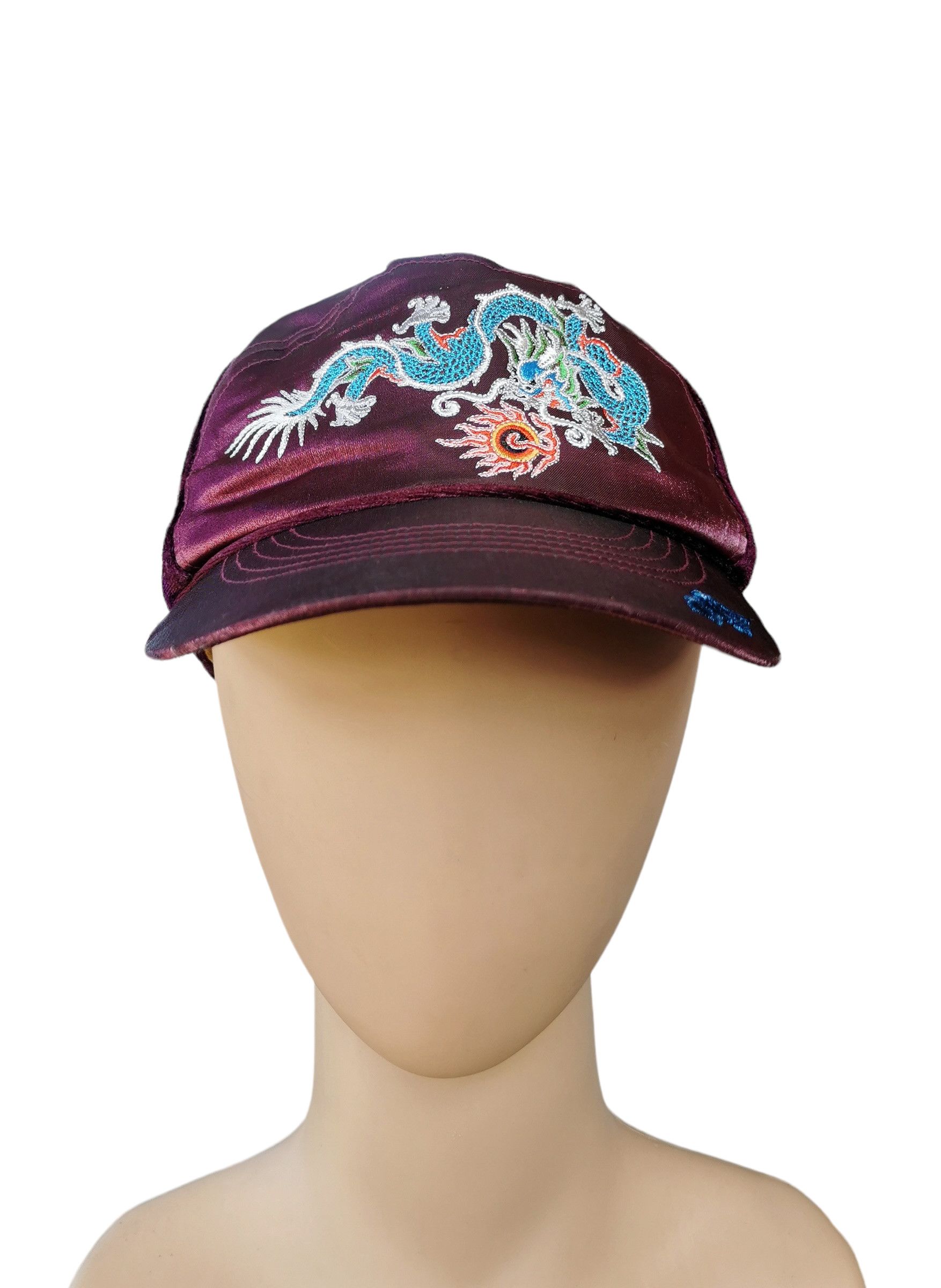 Japanese Brand - Hayashi Style Dragon Embroidery Velvet Trucker Cap - 5