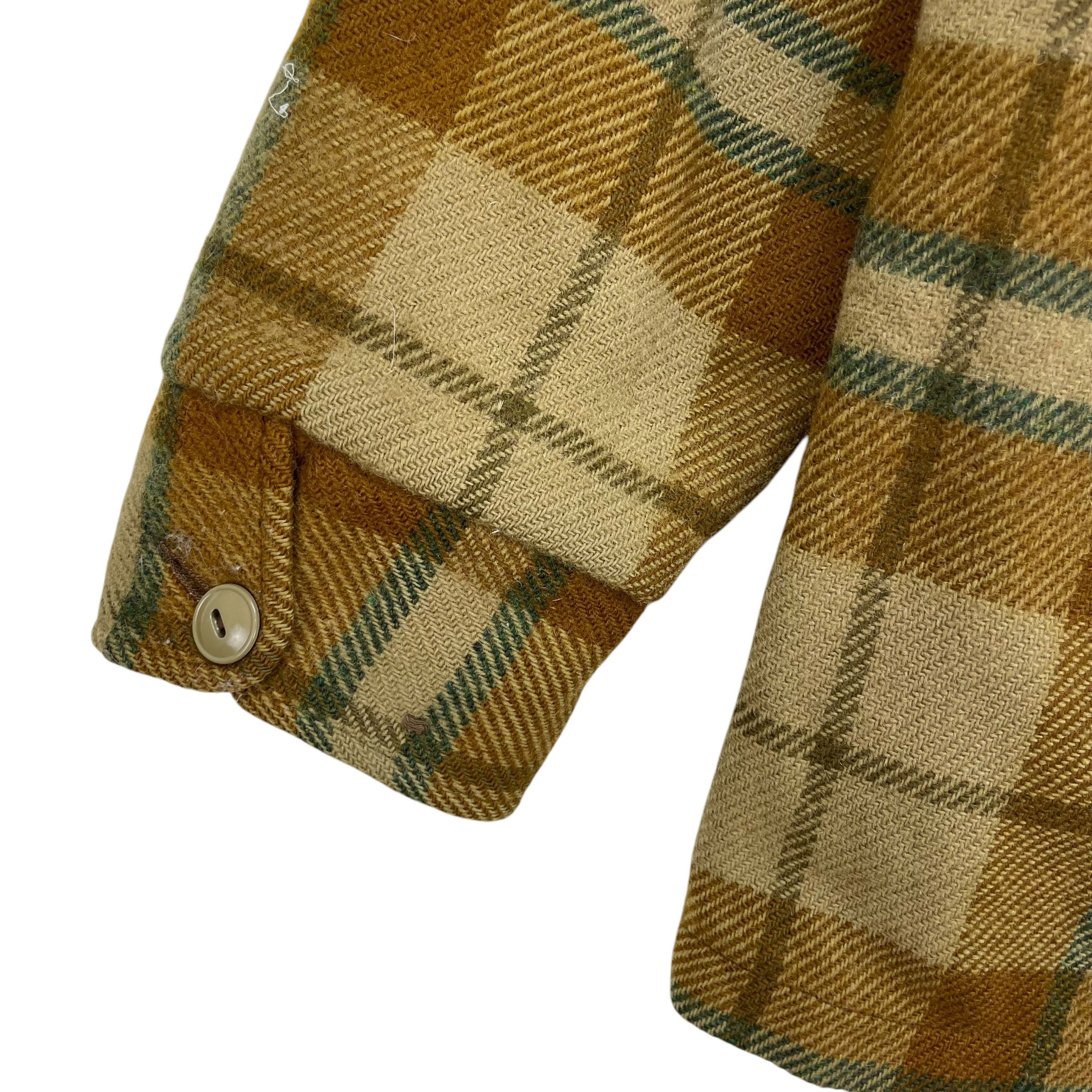 Vintage 60s Wool Rich Made In Usa Pure Wool Checked Warm Jacket - 4