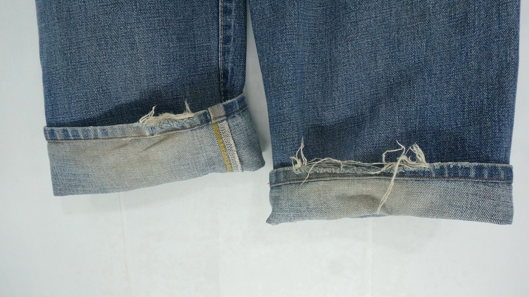 🔥 Vtg EDWIN 13oz Grand Blue Selvedge Worn Out Aging Denim - 15