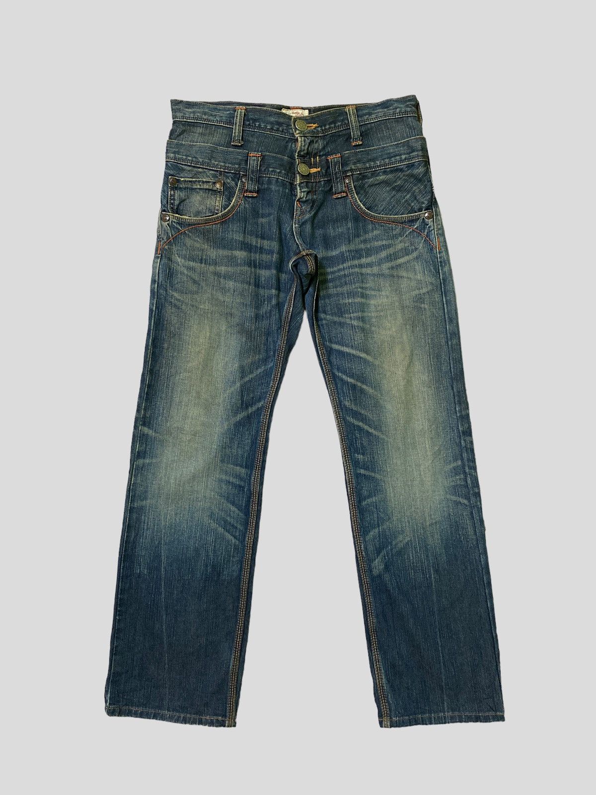 DOUBLE WAIST EDWIN CLAW MARKS MUDDY WASH DENIM - 1