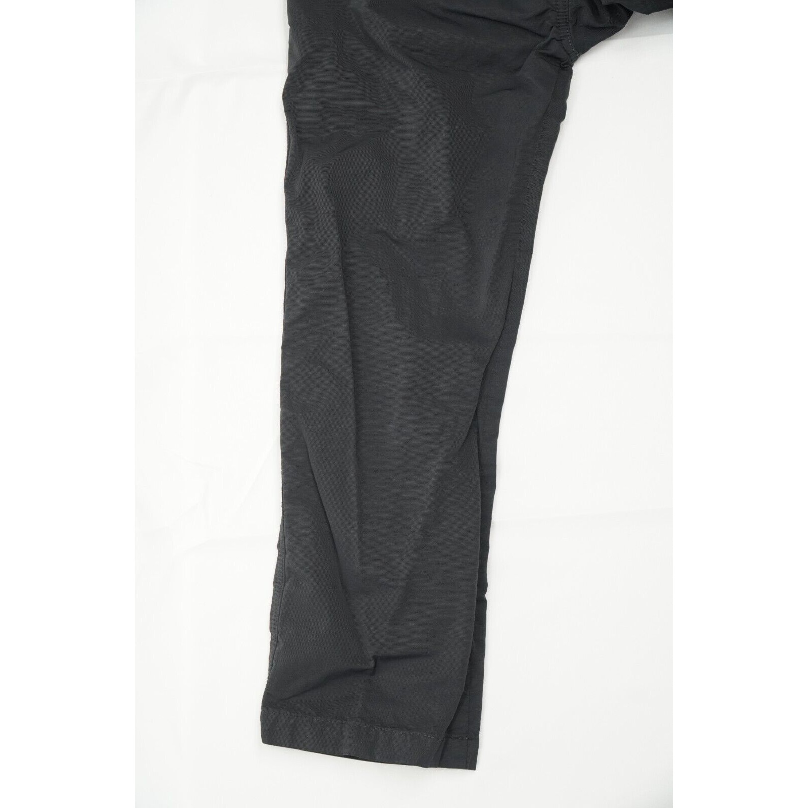 Black Lounge Pants Elastic Drawstring Drop Crotch Large - 4