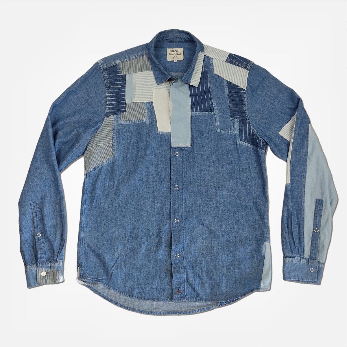 RARE Paul Smith Red Ear Vintage Denim Patches Art Shirt - 1