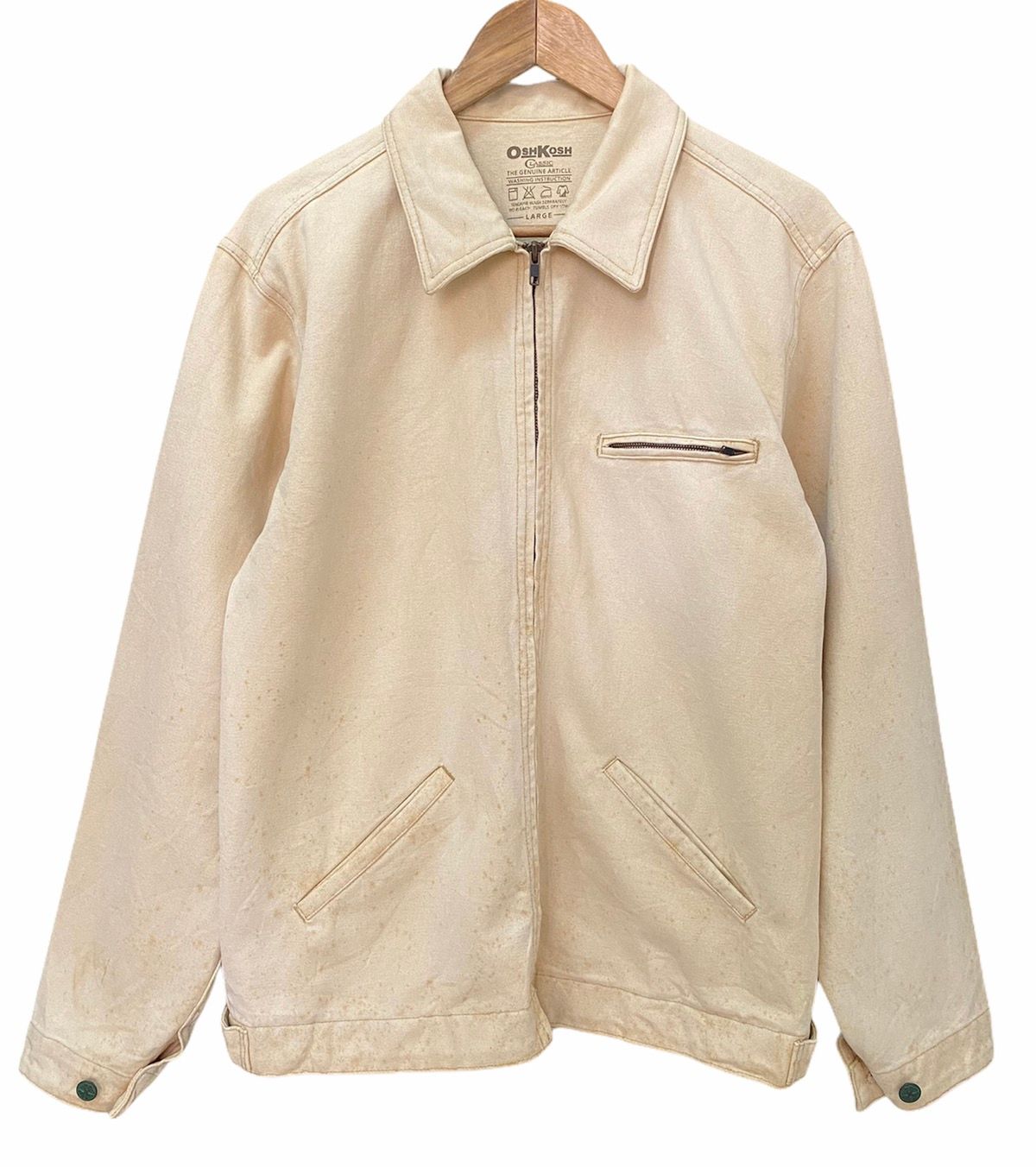 Vintage OshKosh Workwear Beige Jacket Inspired By Carhartt - 1