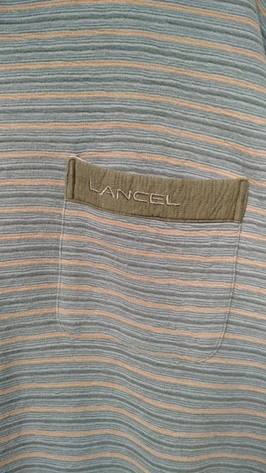 Vintage Lancel Striped Pocket Button Crewneck Sweatshirt - 2