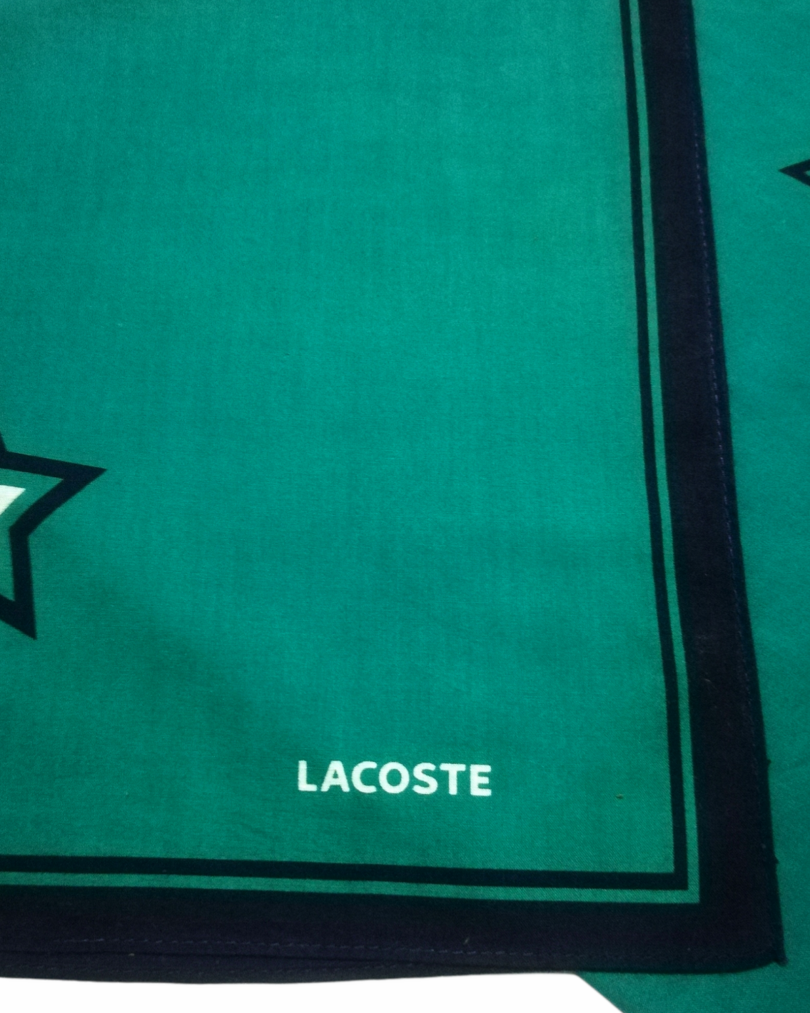 Vintage Lacoste Green Bandana Handkerchief Luxury Style - 3