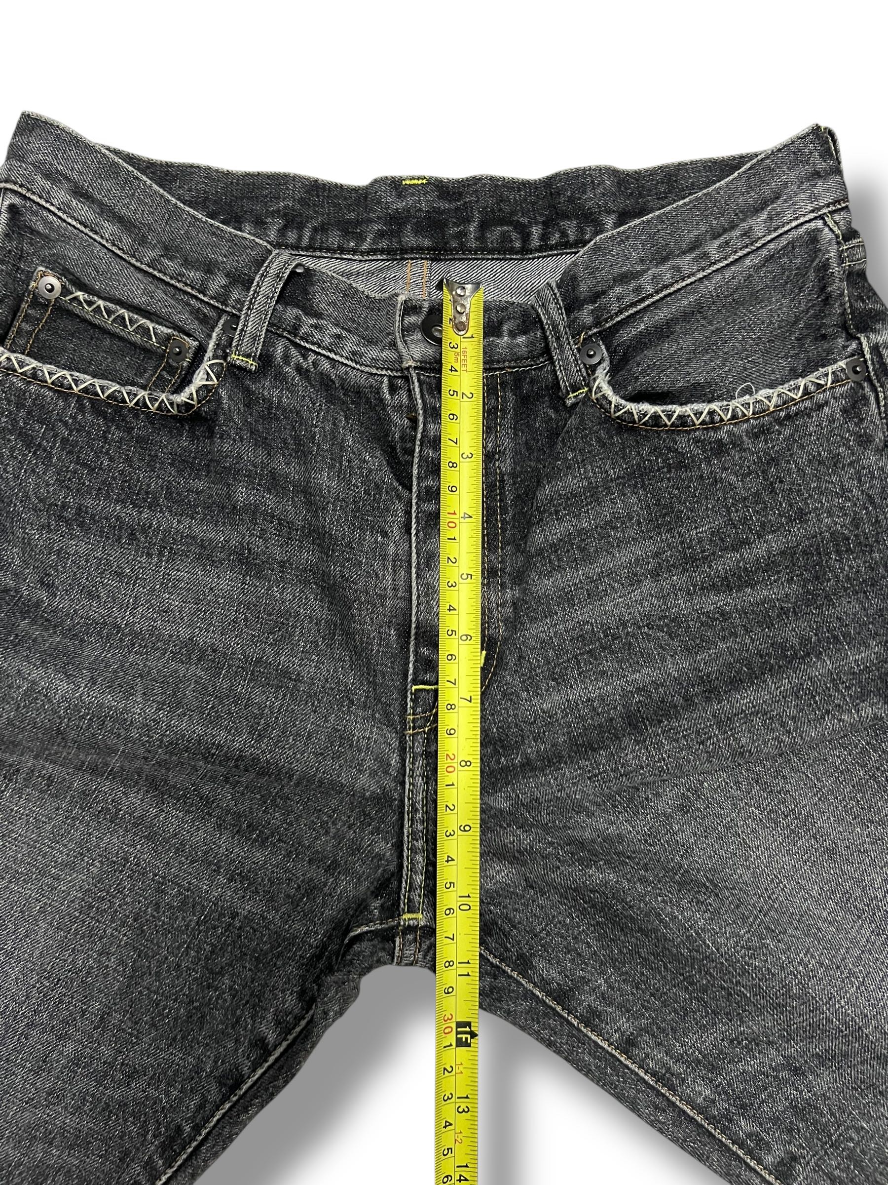 Uniqlo Black Stone Wash Whiskered Distressed Flare Jeans - 10
