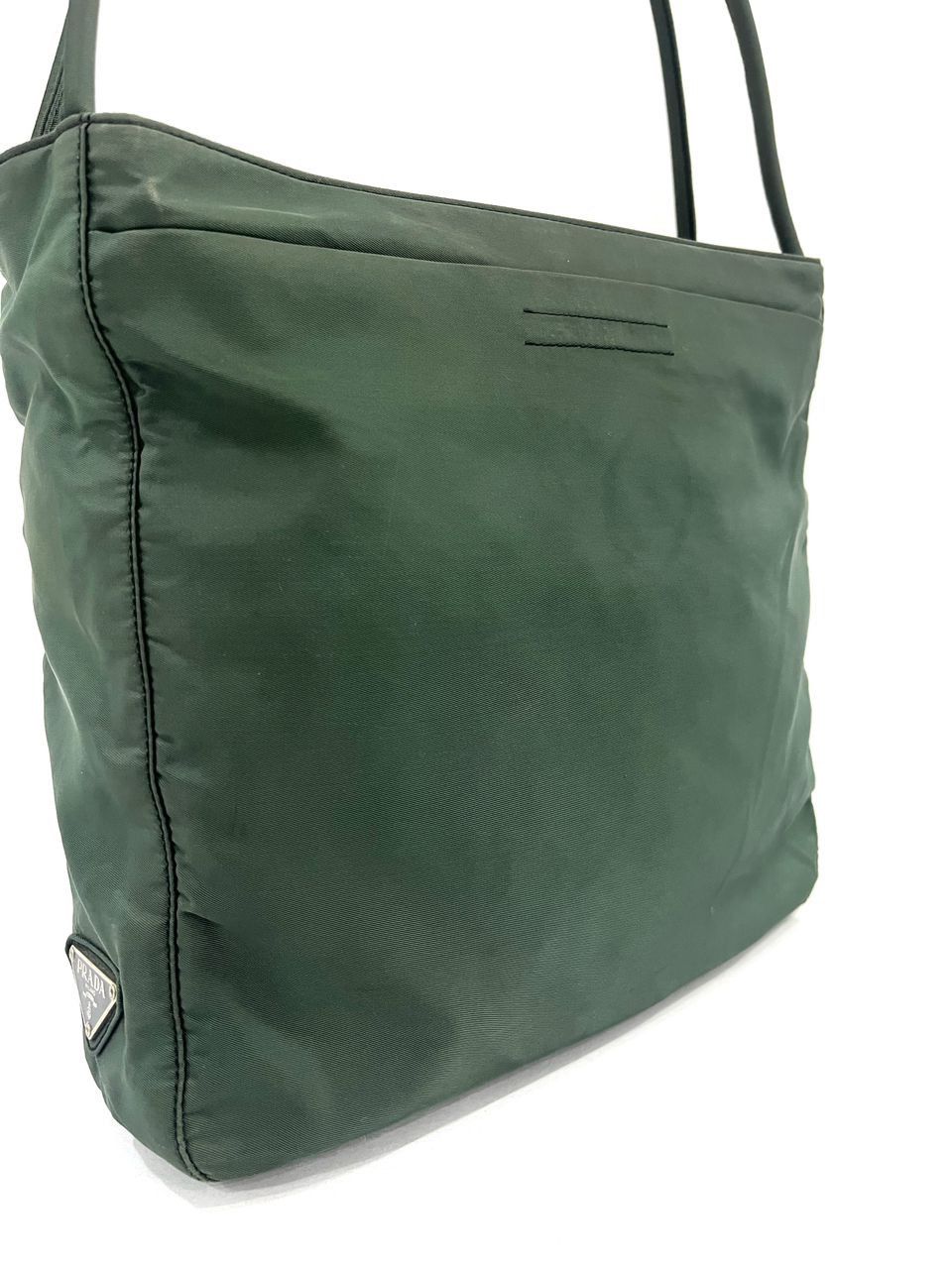 Authentic Vintage Prada Tessutto Nyalon Green Shoulder Bag - 6