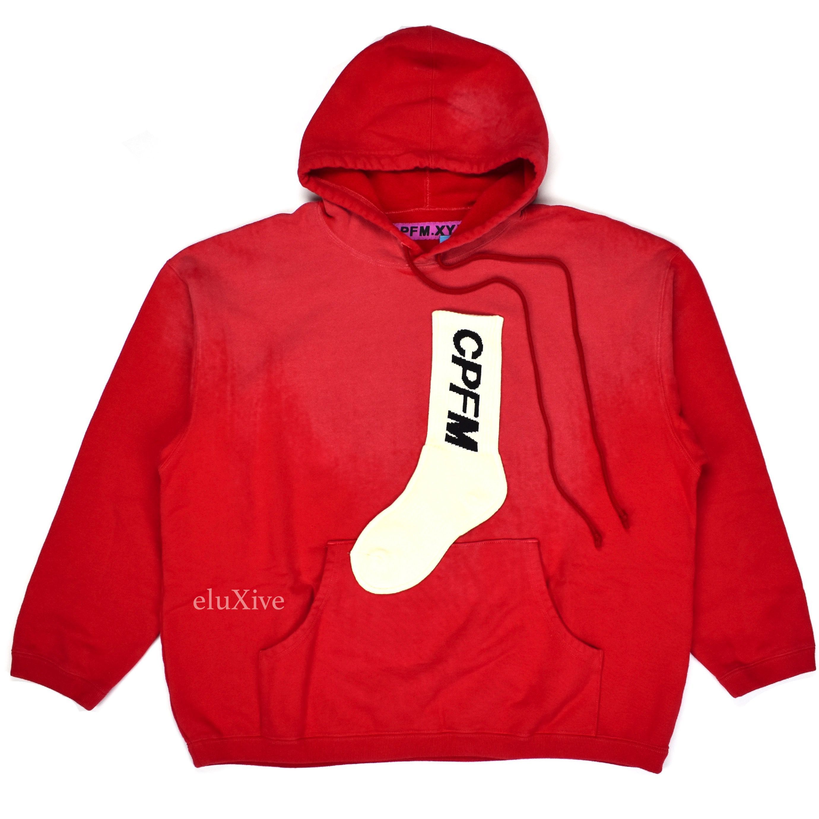 CPFM Sock Logo Hoodie Red DS - 1