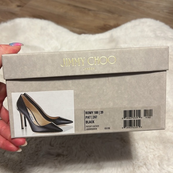 Jimmy Choo ROMY 100 Black Patent Leather Pumps - 2