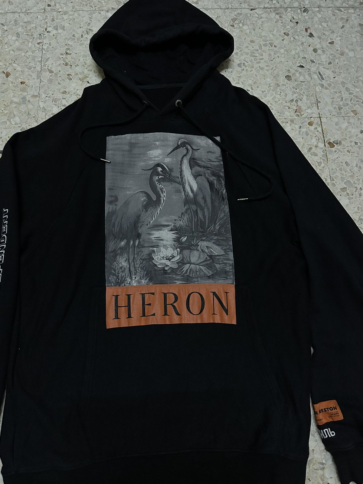 Heron Preston Hoodie Swan Print Logo - 3