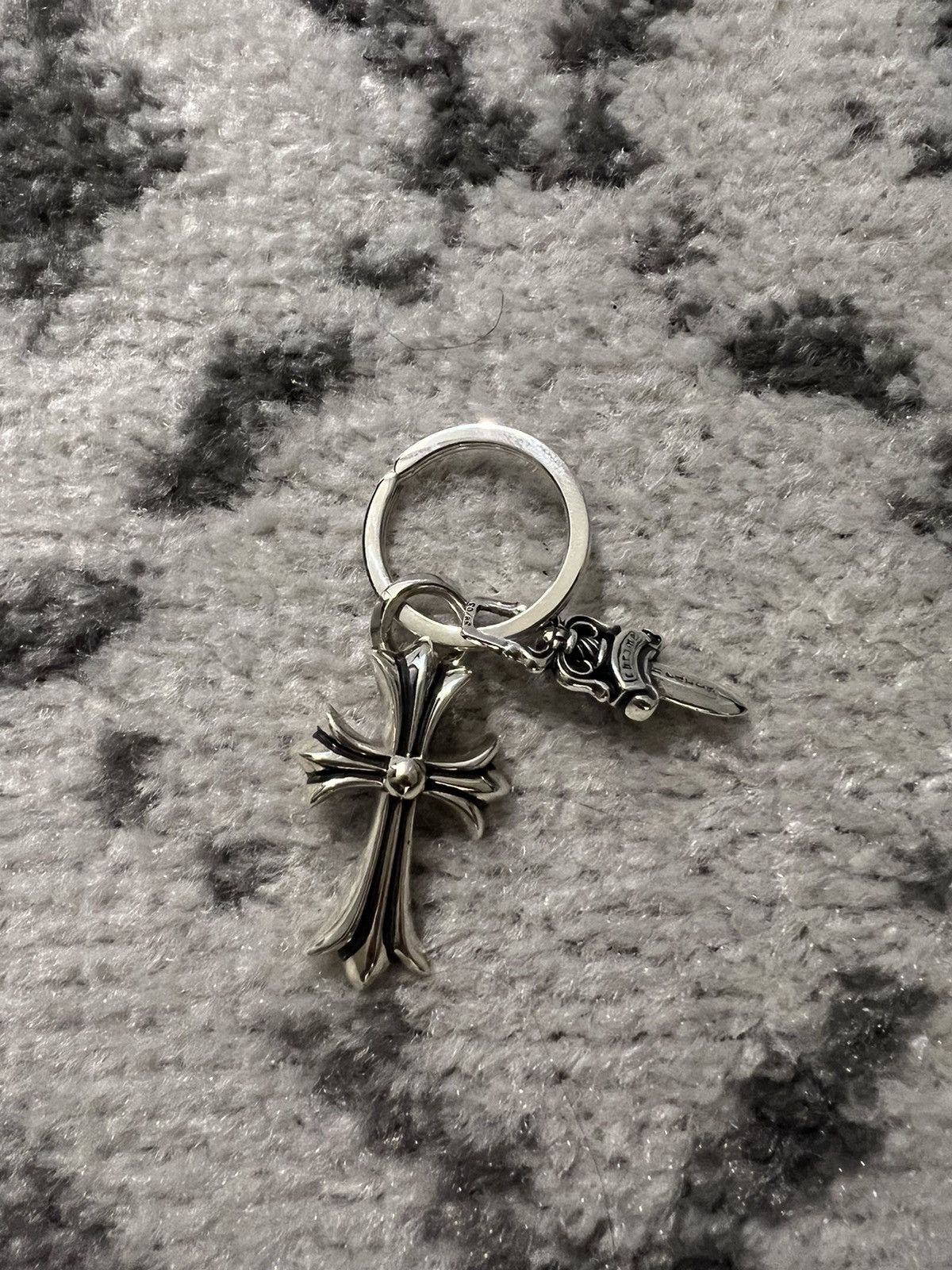 Cross dagger keychain key ring - 1