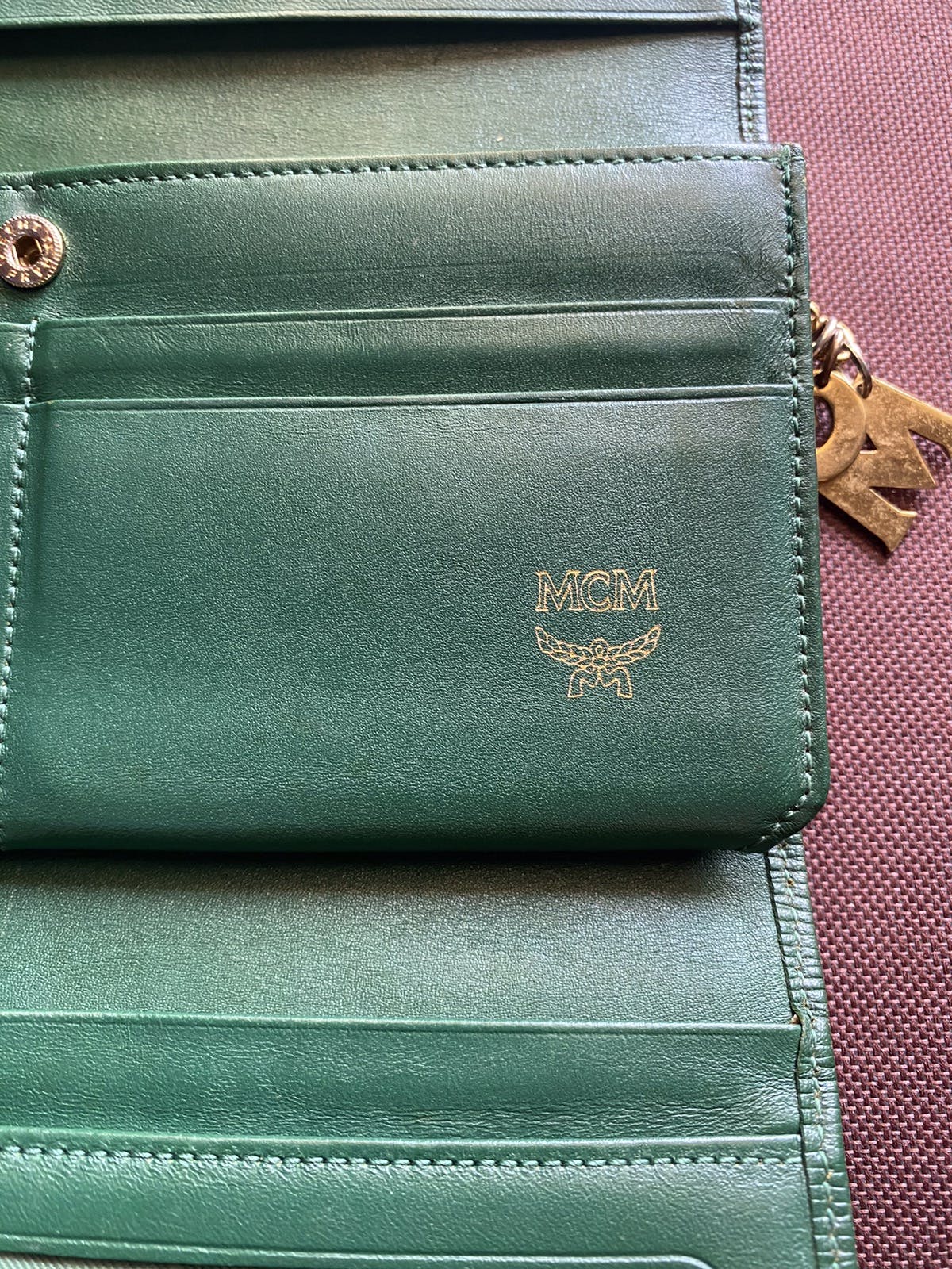 Authentic MCM Green Leather Long Wallet - 14