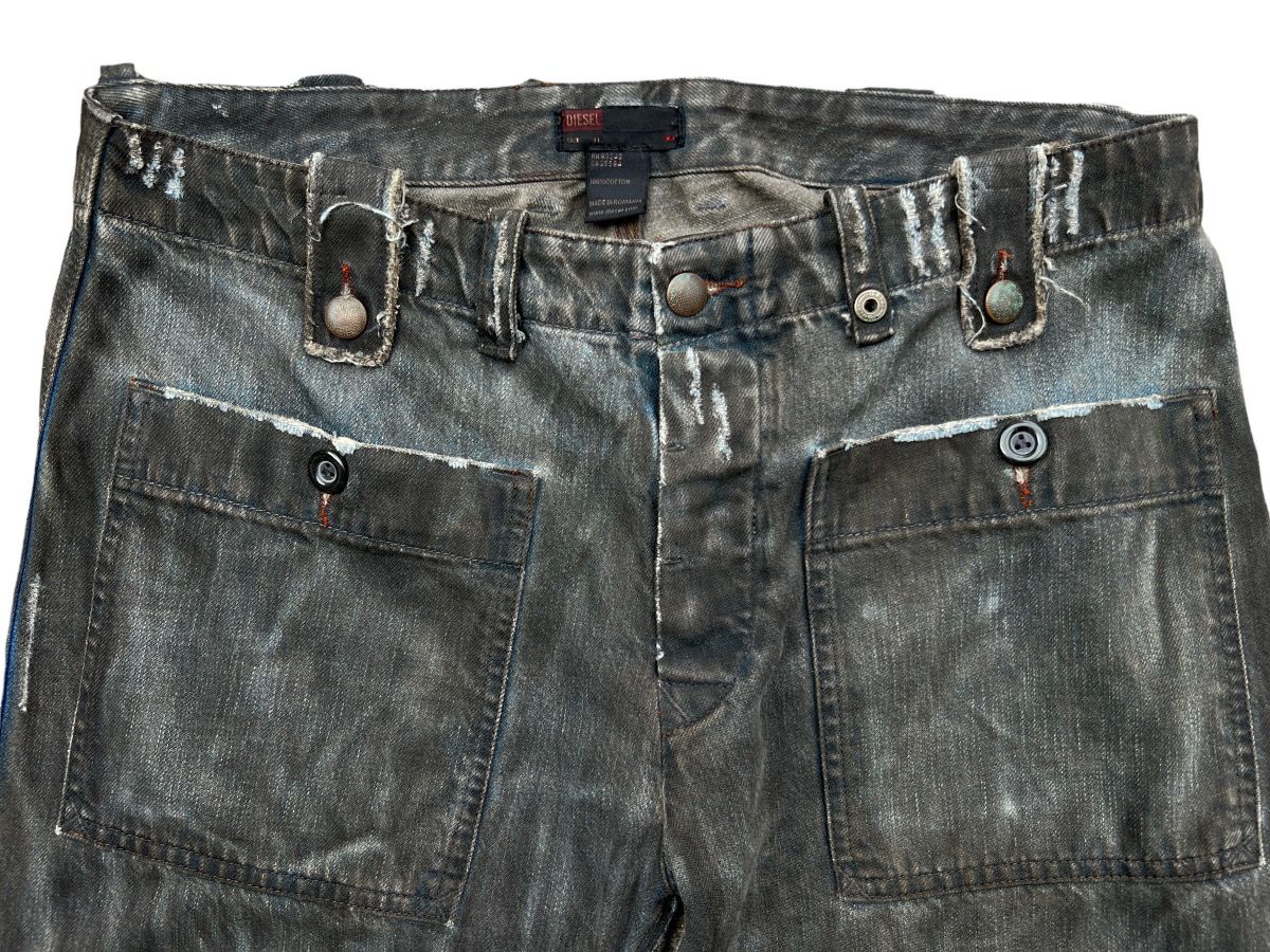 Rare🔥Diesel MultiPocket Distressed Baggy Bondage Jeans 34x34 - 6