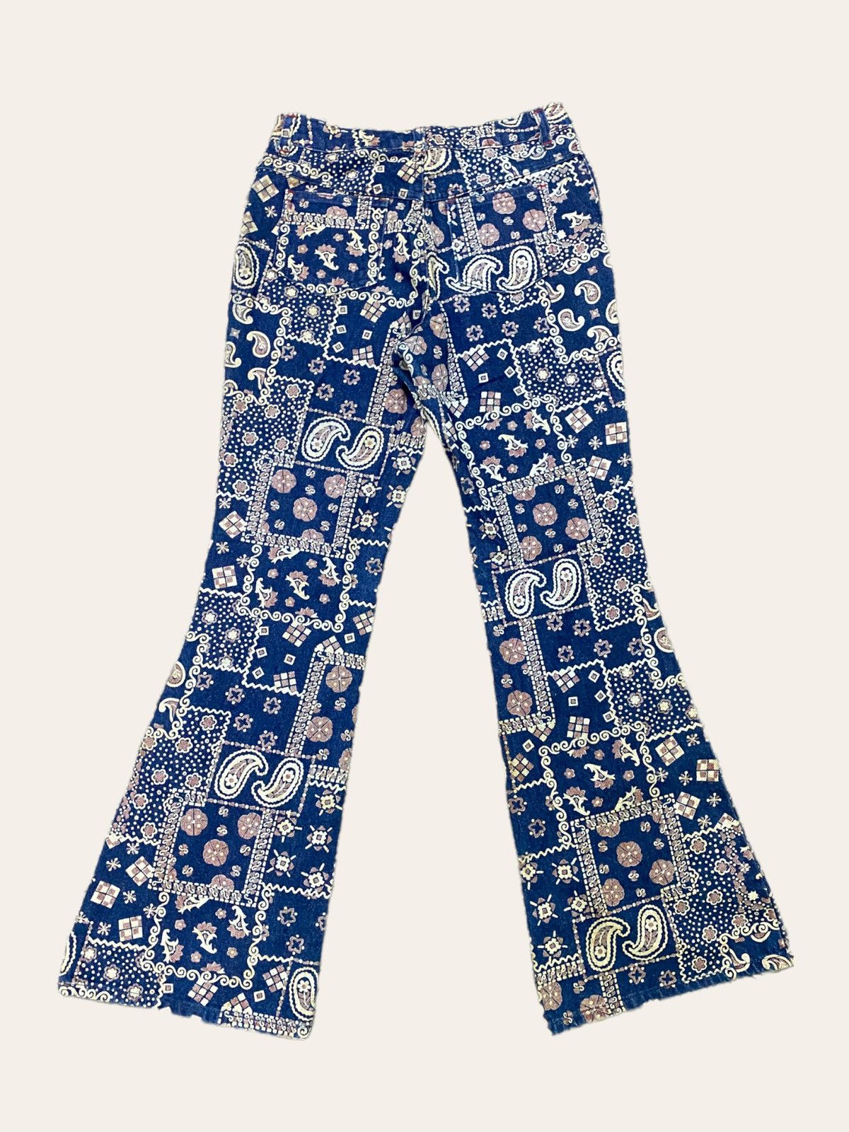 VINTAGE PAISLEY FULLPRINTED BELL BOTTOM SCOVILL BUTTON DENIM - 2