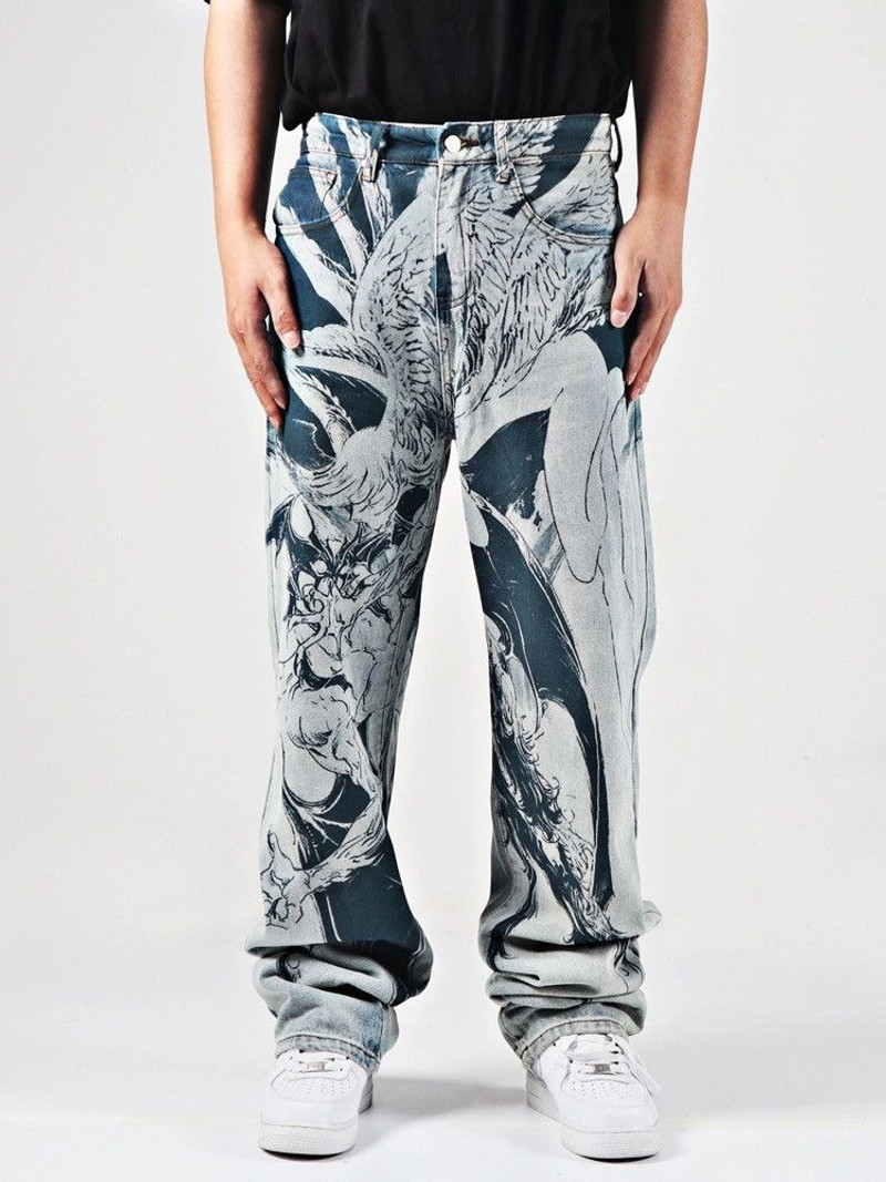Rare - Devilman Crybaby Angel Type Organics Anime Relaxed Fit Jeans - 1