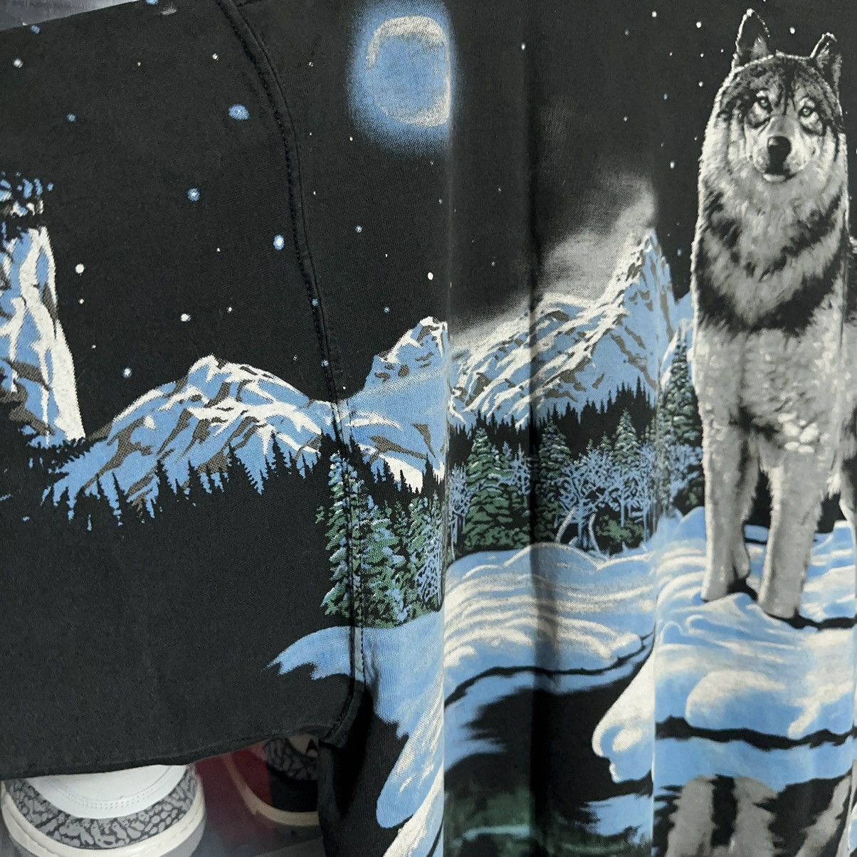 Vintage Liquid Blue Wolf Mega All Over Print Tee XL - 5