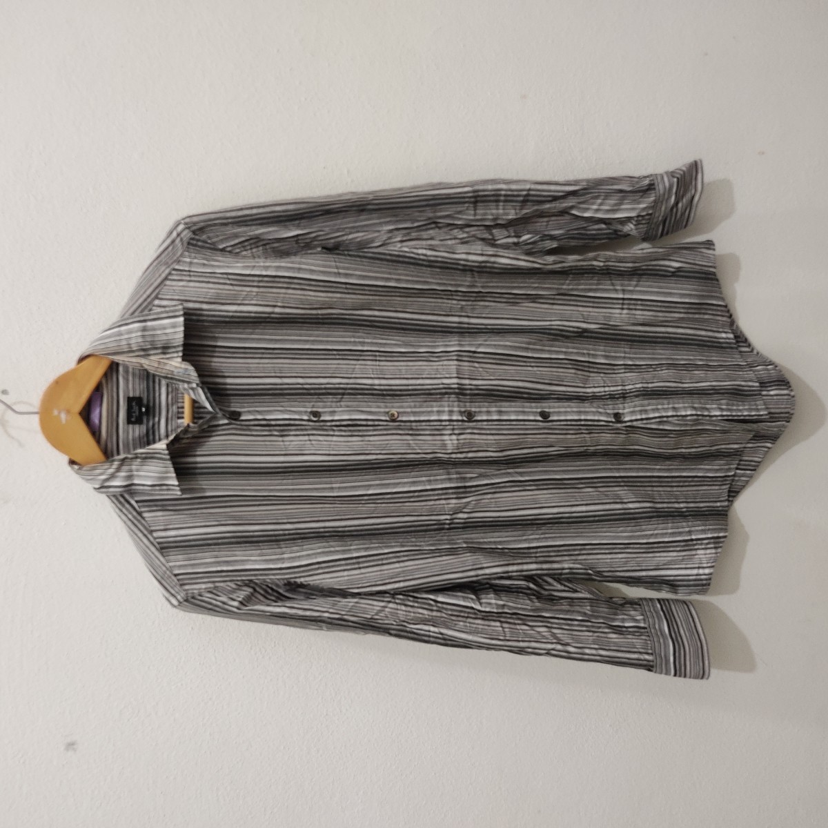 Designer - London Black Stripe Long Sleeve Plaid Shirt - 1