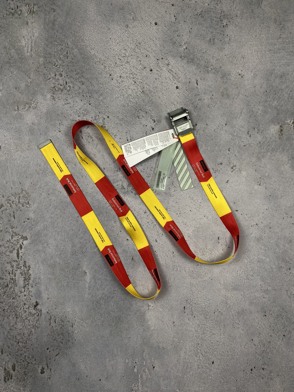 Off White industrial belt 2.0 belt red yellow - 1