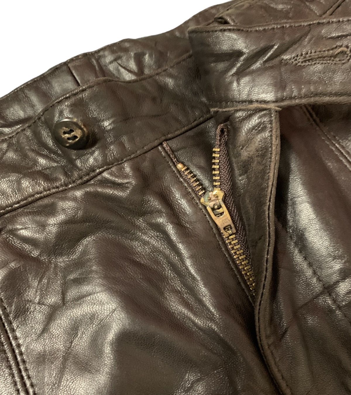 🔥Vintage Issey Miyake Men Sheep Leather Bikers Pants - 8