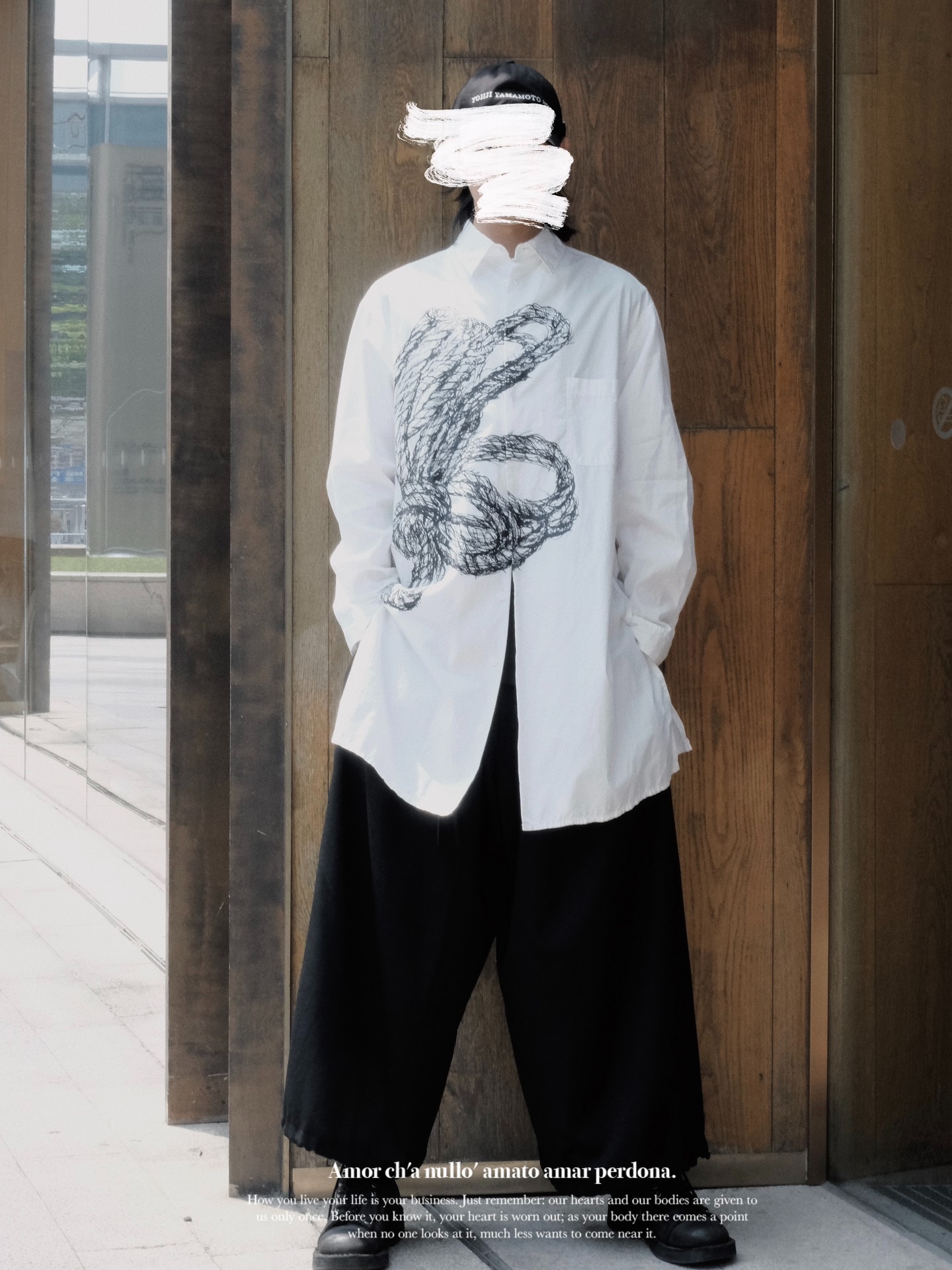 YOHJI YAMAMOTO 21ss sketch manuscript rope shirt - 6