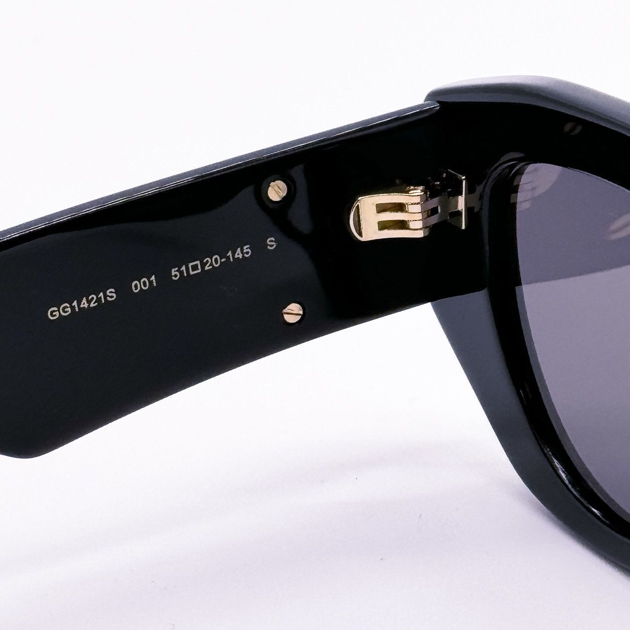 NEW GUCCI GG1421S 001 WOMEN BLACK OVAL SUNGLASSES - 9