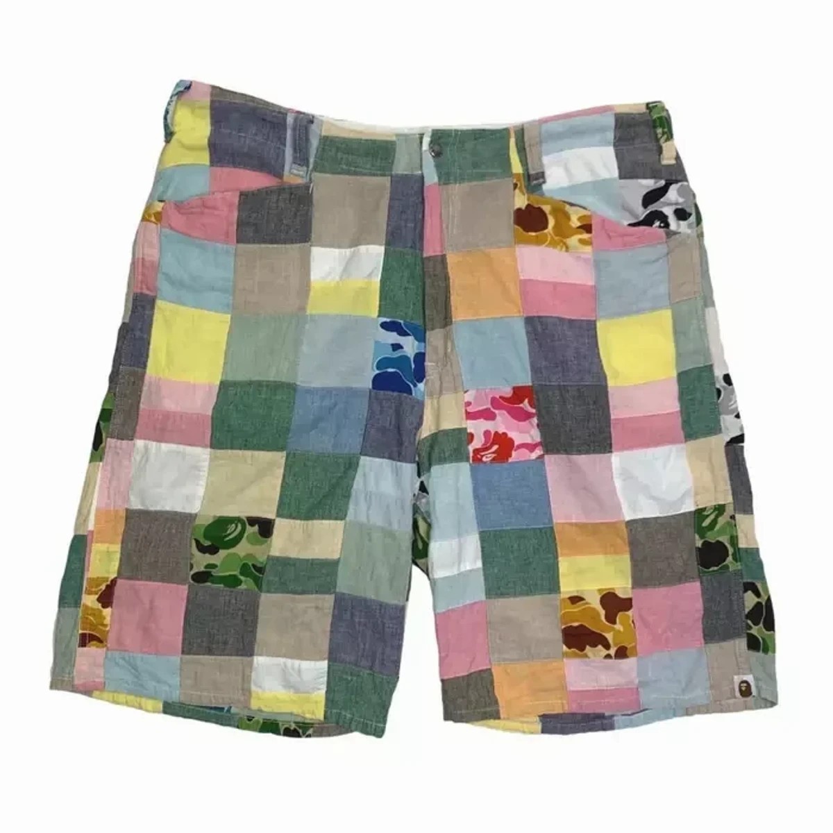 OG A Bathing Ape Camo Patchwork Shorts - 1