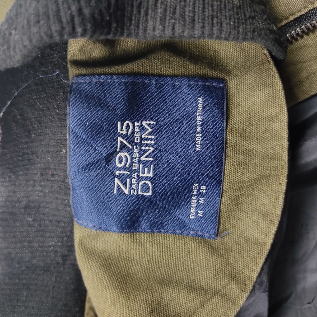 Designer - ZARA Z1975 Denim Army Military Speakup Green Long Jacket - 6
