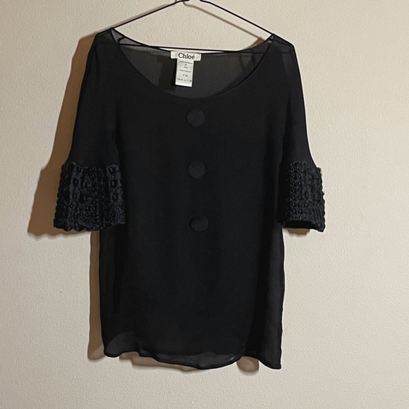 Vintage Silk Chloé by Phoebe Philo Blouse Black - 6