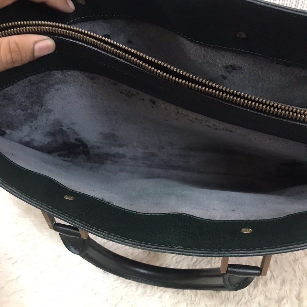 ‼️ VTG 1996 LOUIS VUITTON BRIEFCASE GREEN EPI LEATHER - 15