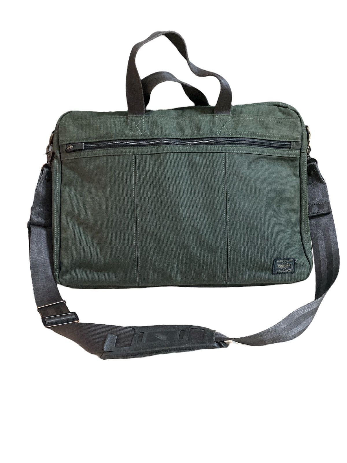 Porter Cordura Messenger Bag Green Army Made in Japan - 1