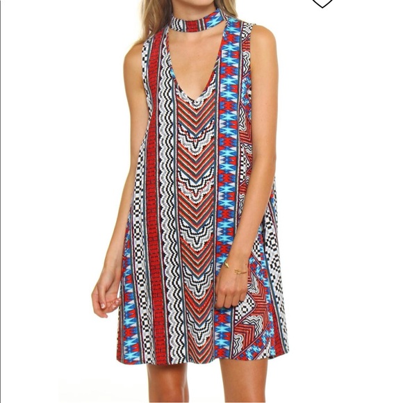 MinkPink Aztec Island Geometric Swing Dress - 1