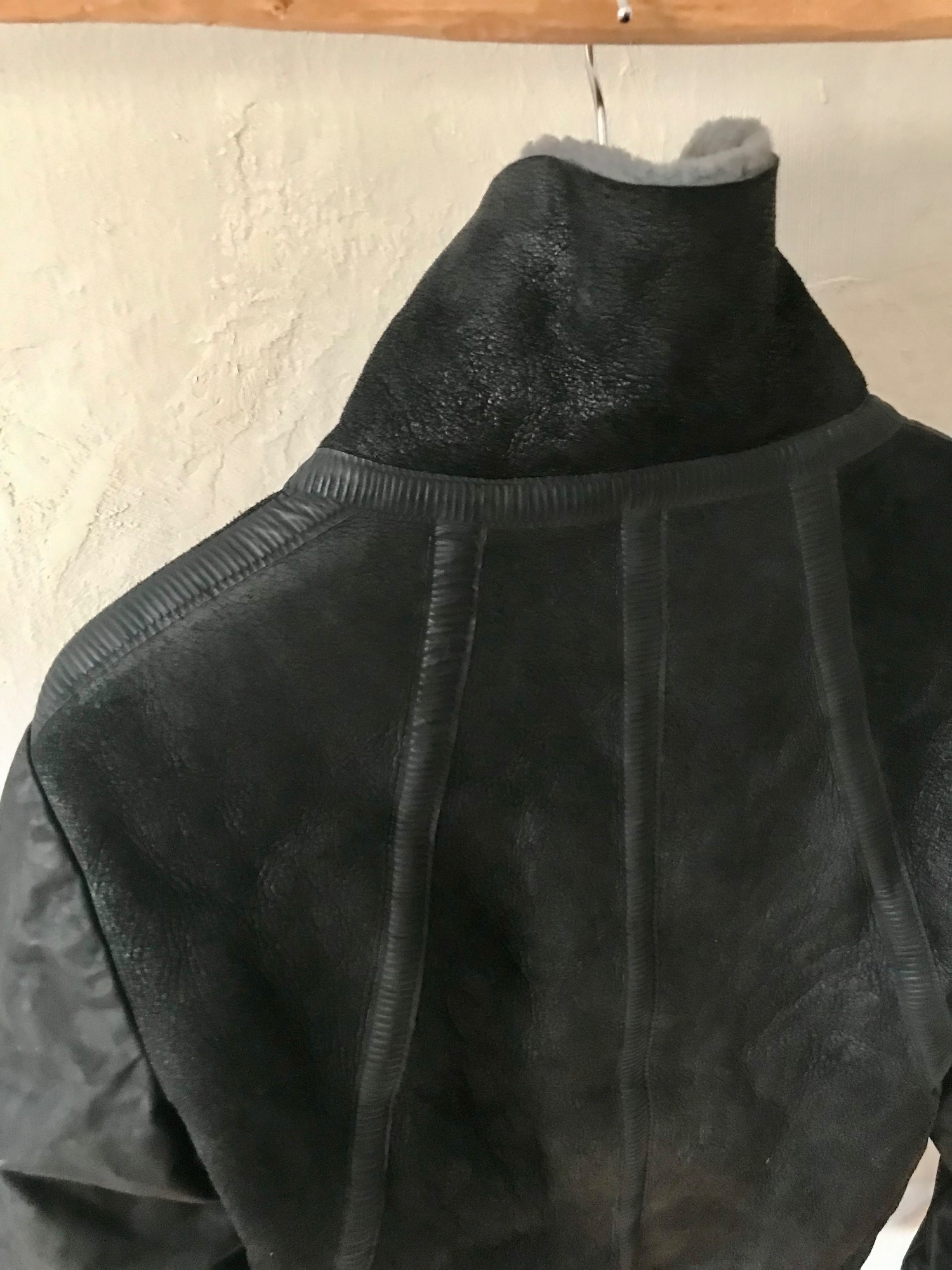 Isaac Sellam shearling, black leather jacket - 4