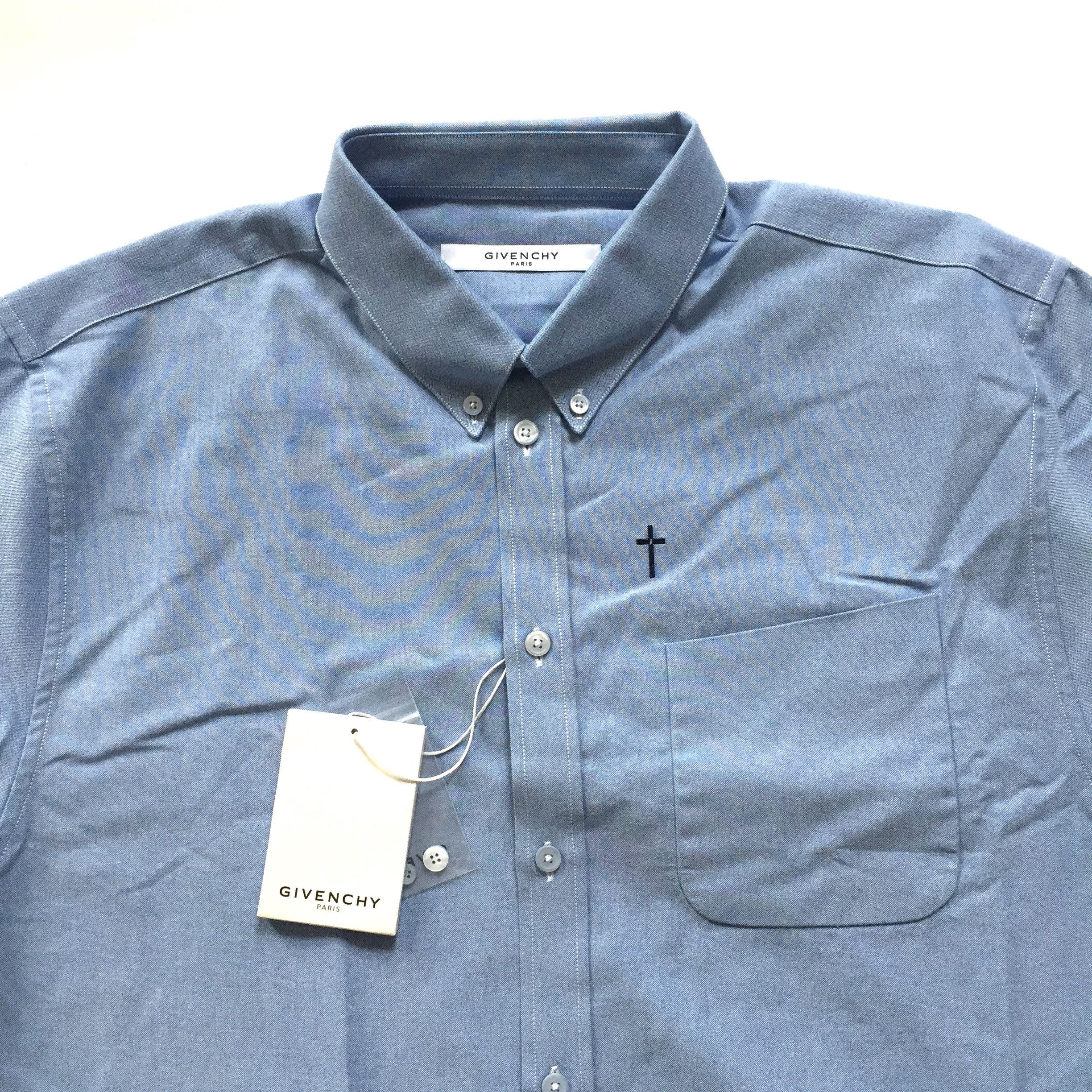 Givenchy Cross Embroidered Oversized Chambray Shirt NWT - 8