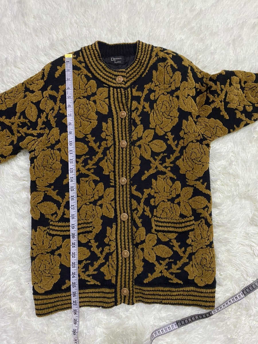 Cardigan - Designer Label Ichioku Floral Motif Sweater Cardigan - 14