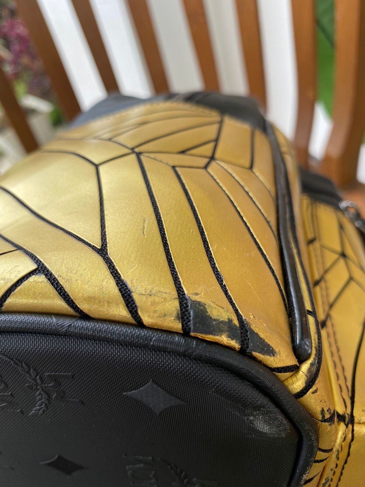 MCM Small Gold Backpack SCRATCHES - 17