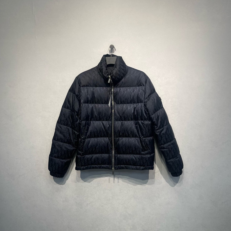 Dior down jacket with all-over logo print - 1