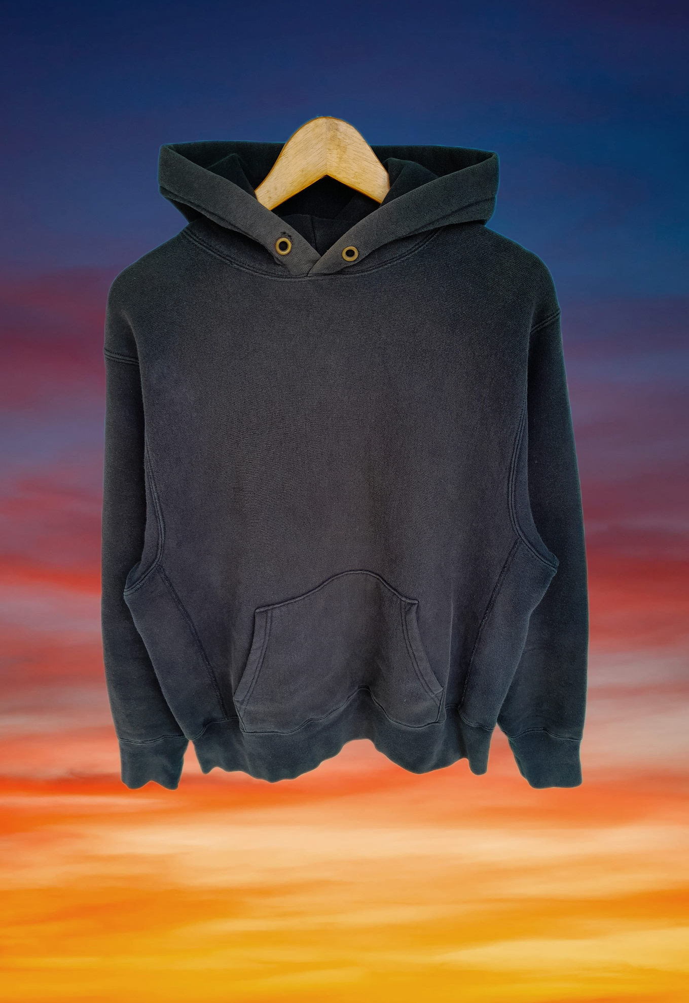 Streetwear Vintage 90s camber Blank faded black not thermal reverse weave hoodies - 7