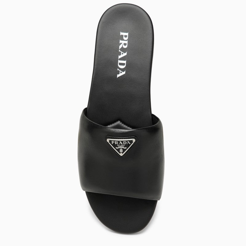 Leather Logo Flat Slide Sandals - 3