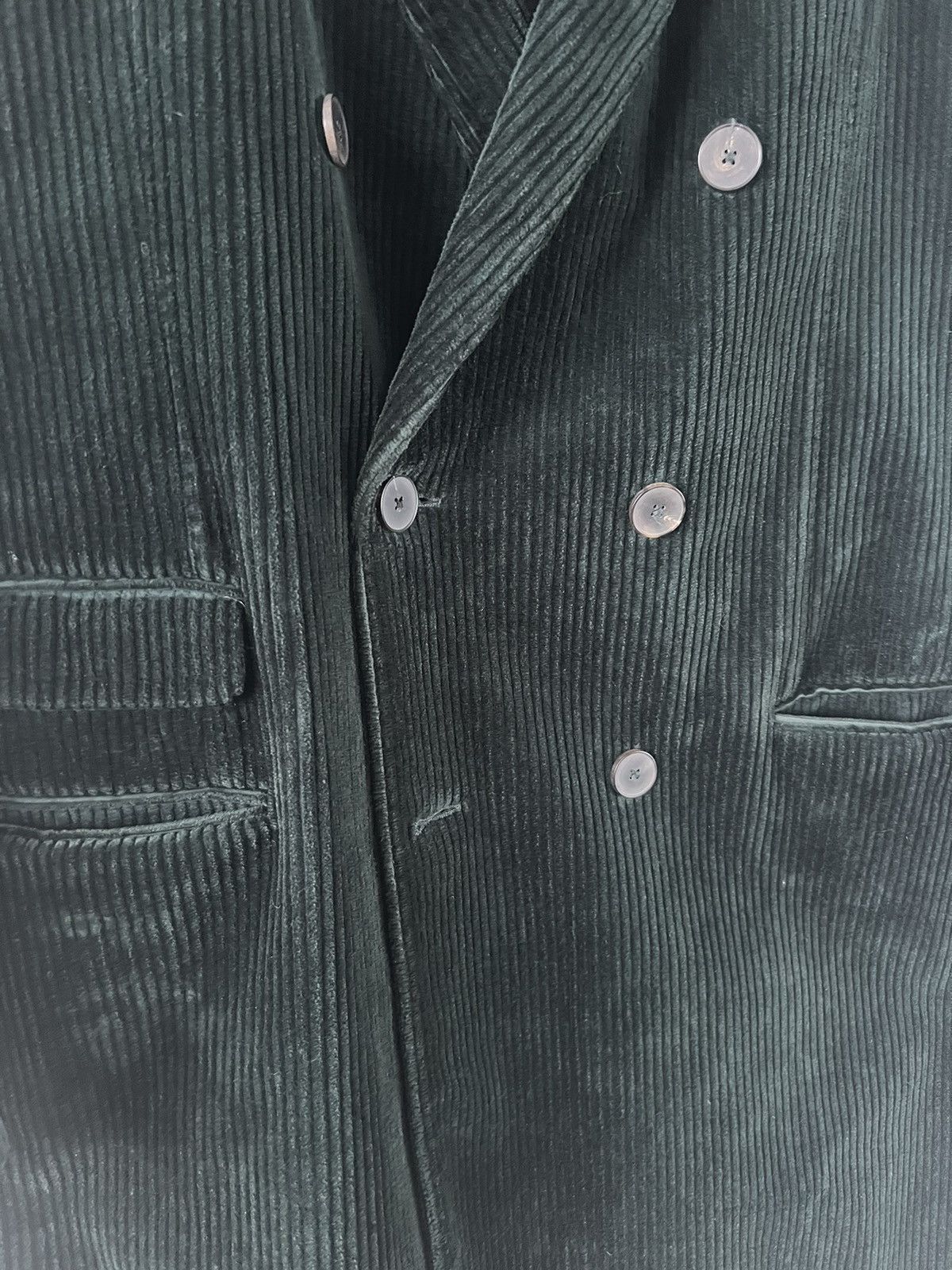 AW15 Emerald Corduroy Double-Breasted Coat - 6