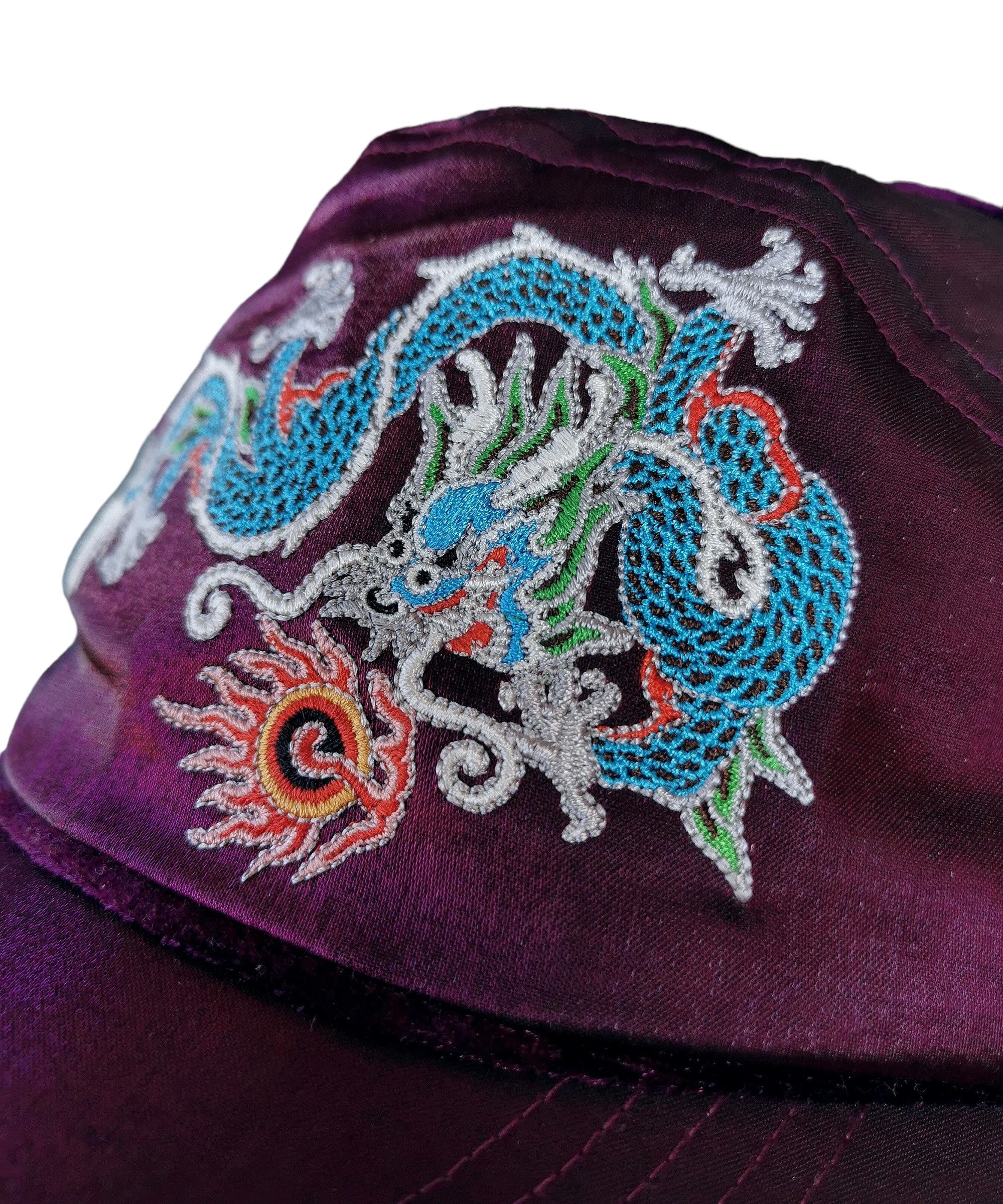 Japanese Brand - Hayashi Style Dragon Embroidery Velvet Trucker Cap - 2