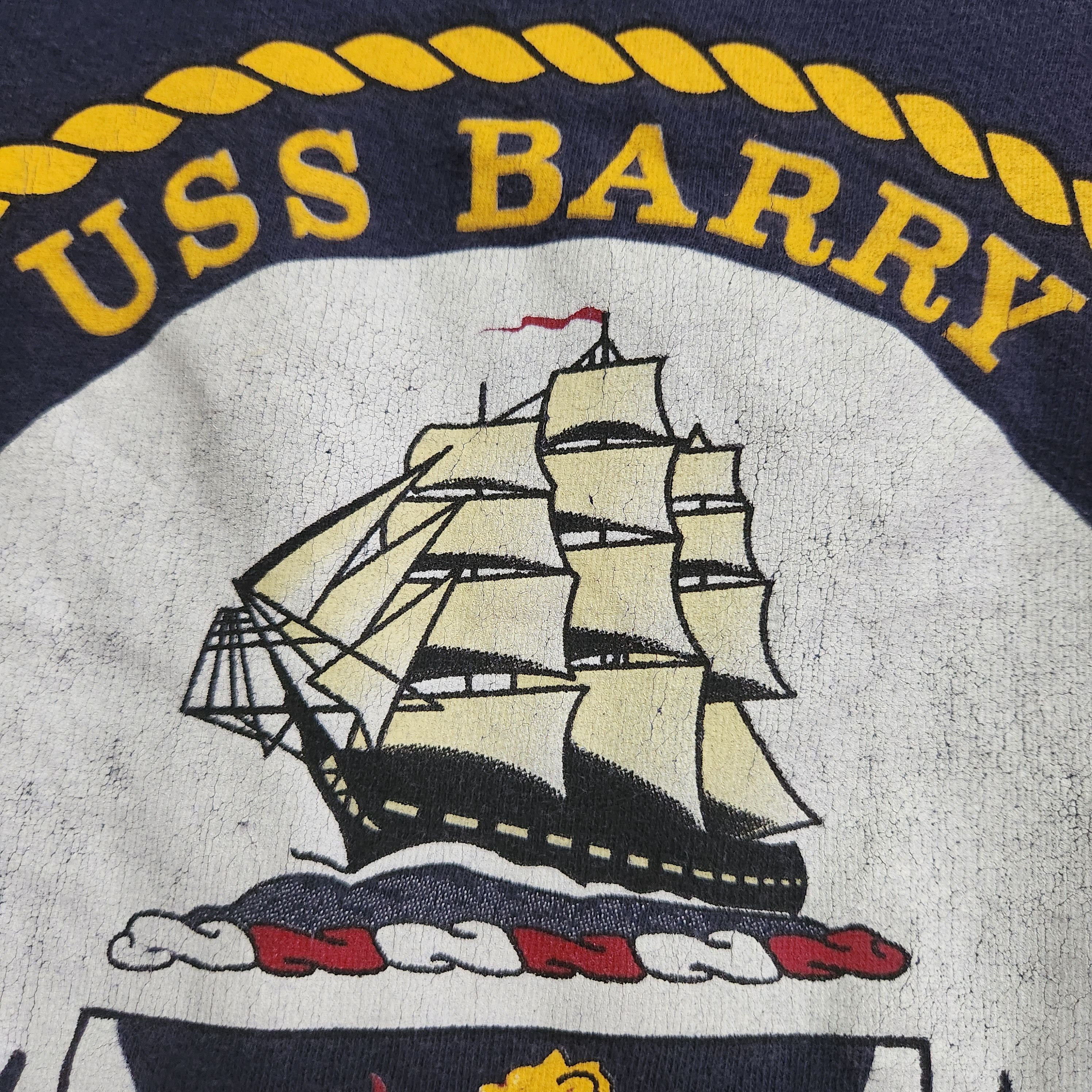 USS Barry DDG 52 Army Military Printed TShirt - 8