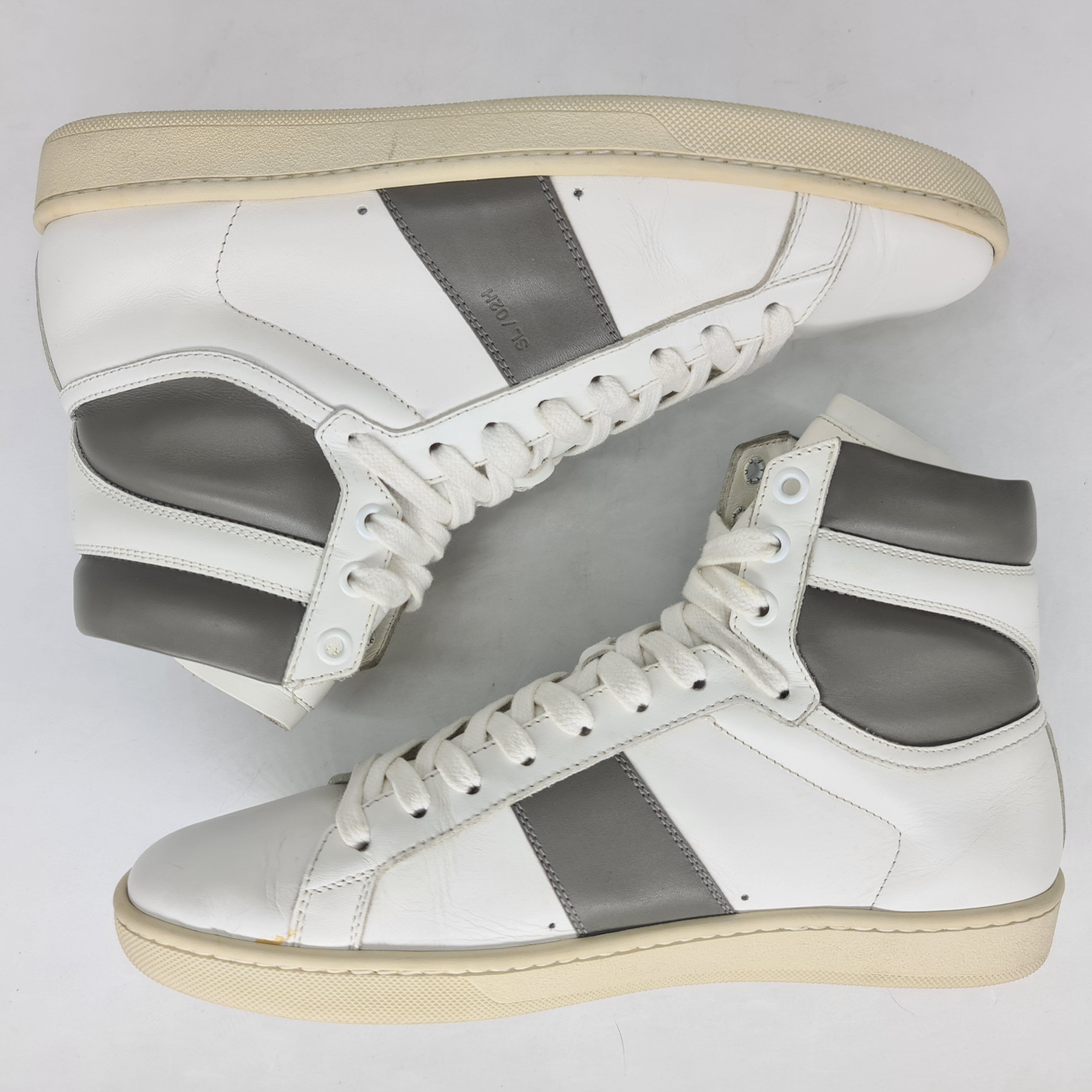 Saint Laurent - 2013 SL/02H White Gray High Top Sneakers - 5