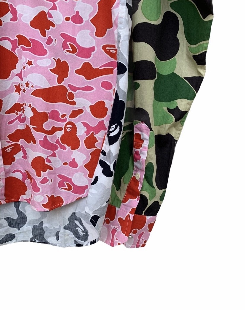 2000 Bape Crazy Camo Long Sleeve Button Shirt - 6