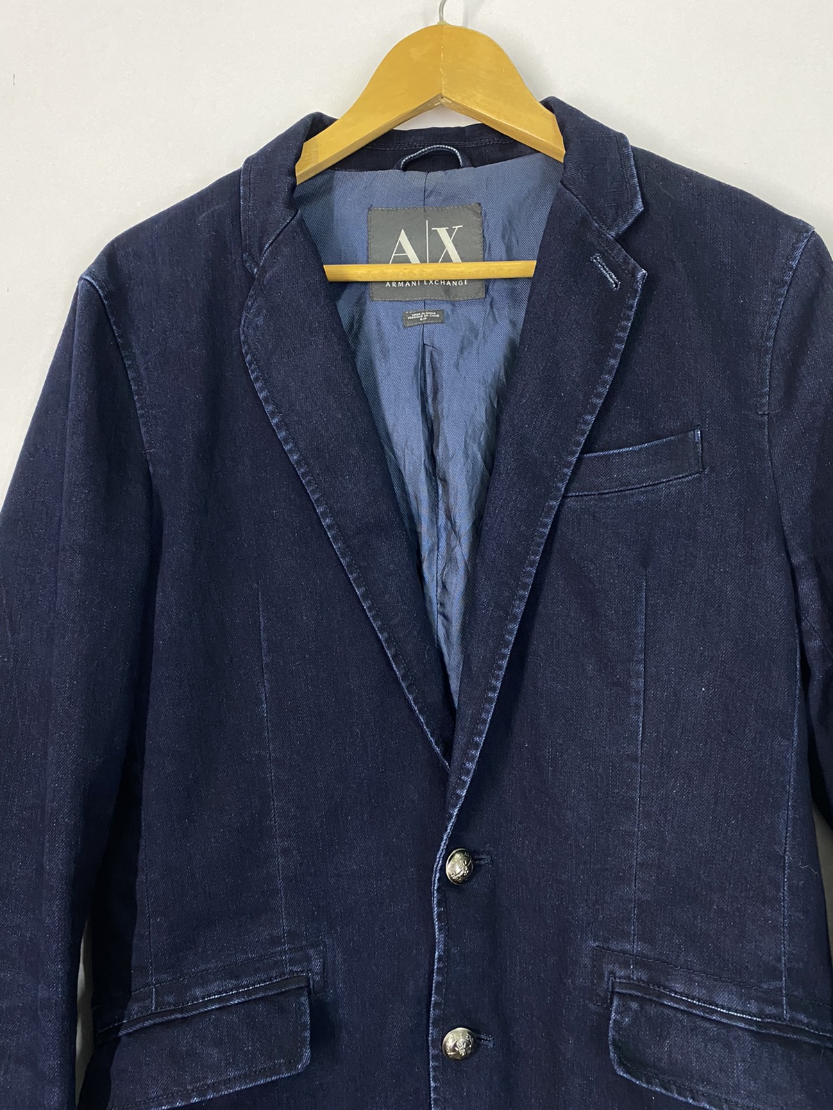 Indigo - Armani Exchange Suit Jacket Indigo Design Nice Button - 3