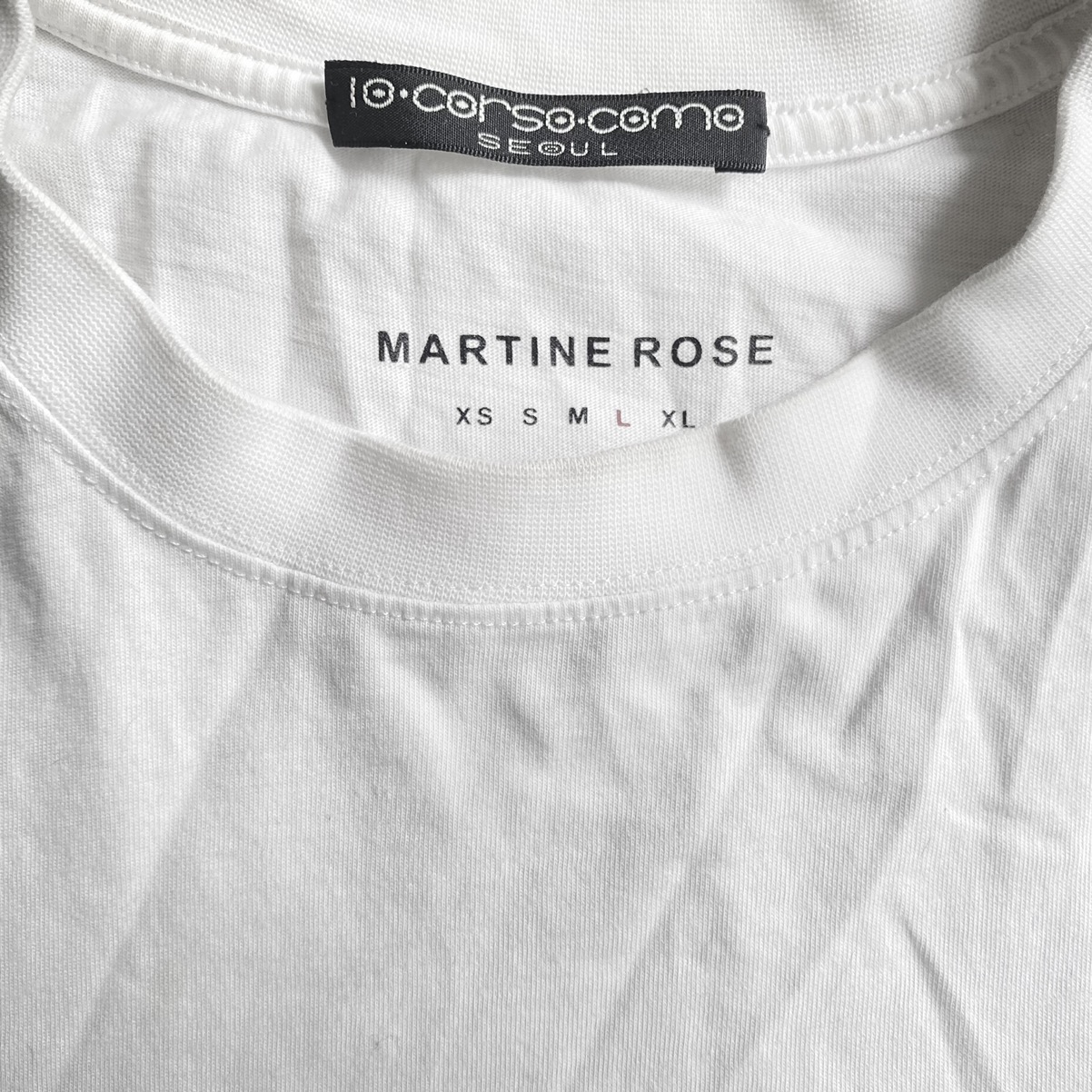 Martine Rose Mens Logo T shirt XS White Black 09-91 Autumn & Winter  Collection