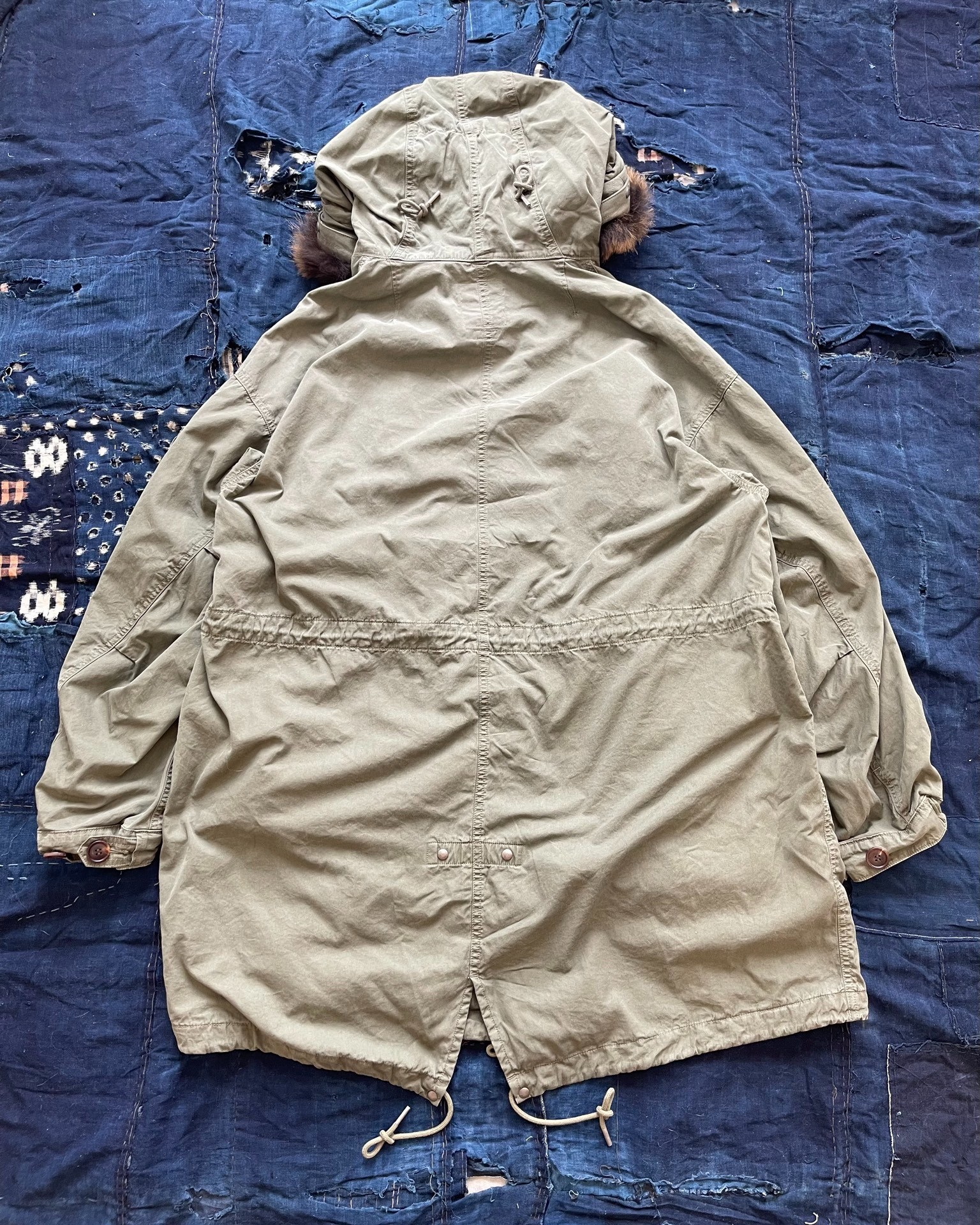 Visvim 24AW five fishtail parka wolf fur coat m65 green - 2
